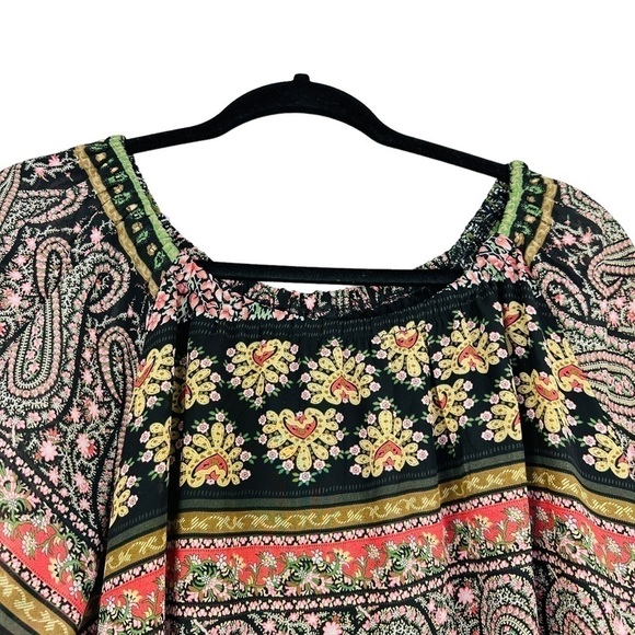 New Directions Women's Top Geo Print Multi Color Off The Shoulders Tunic Size XL - Picture 4 of 8